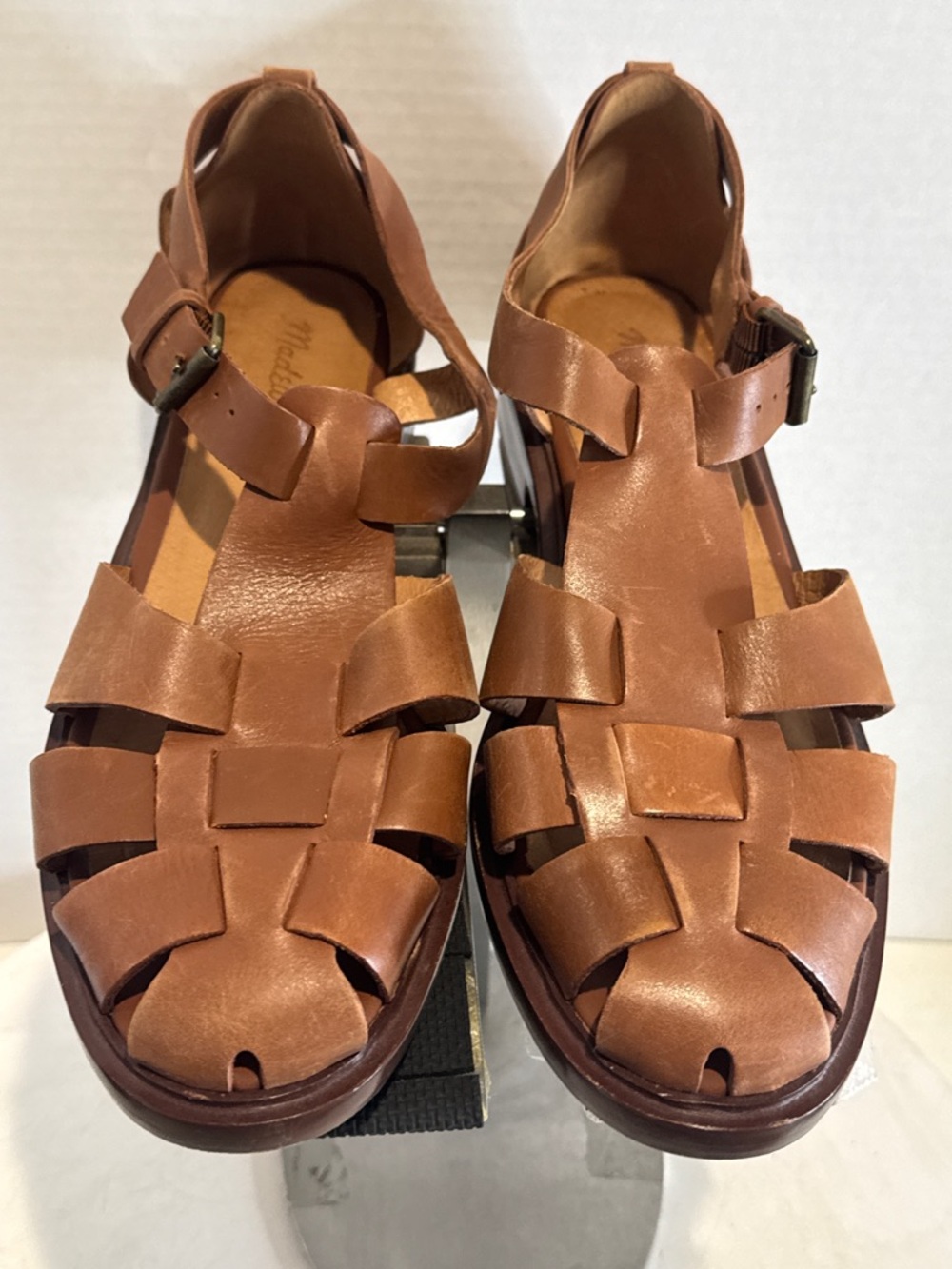 Madewell The Rina Fisherman Flat Leather Upper Sandals size 10.5 - Picture 2 of 8